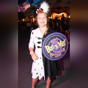 Disney Cruella Deville Cosplay Costume Halloween MNSSHP includes Mickey Ears